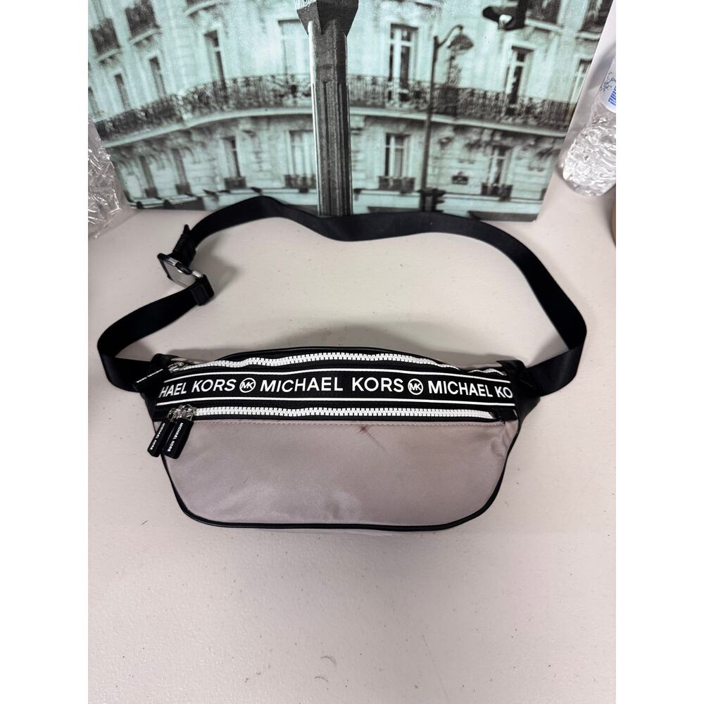 Michael Kors 35H9SY9N8C Kenly Medium Logo Tape Nylon Belt Bag